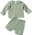 Set mit Wickelshirt und Shorts aus Musselin, grün, Gr. 86/92 ALANA