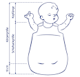 Schlafsack 2 TOG, mit Web-Muster, grün, 100 cm ALANA