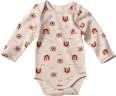 Body Langarm mit Regenbogen-Muster, beige, Gr. 74/80 ALANA