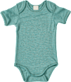 Body Kurzarm aus Bio-Wolle und Seide, blaugrün, Gr. 62/68 ALANA