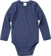 Body Langarm in Ripp-Struktur, blau, Gr. 74/80 ALANA