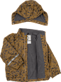 Regenjacke mit Safari-Muster + Fleece-Futter, braun, Gr. 110/116 Mikk-Line