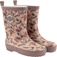 Gummistiefel mit Blumen-Muster, braun & rosa, Gr. 28/29 Mikk-Line
