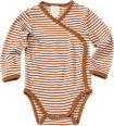 Wickelbody aus Bio-Wolle und Seide, braun & weiß, Gr. 74/80 ALANA