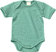 Body Kurzarm aus Bio-Wolle und Seide, grün, Gr. 62/68 ALANA