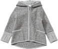Walkjacke aus Bio-Wolle, grau, Gr. 122/128 ALANA