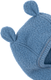 Schlupfmütze mit Merinowolle & Ohren, blau, Gr. 74/80 Mikk-Line