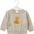 Pullover aus Strick mit Fuchs-Stickerei, beige, Gr. 68 ALANA