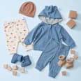 Jacke mit Ripp-Struktur & Kapuze, blau, Gr. 68 ALANA