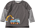 Langarmshirt mit Bagger-Motiv, grau, Gr. 110 ALANA