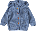 Strickjacke mit Kapuze, blau, Gr. 62 ALANA