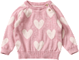Pullover aus Strick mit Herz-Muster, rosa, Gr. 80 ALANA