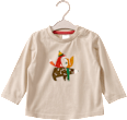 Langarmshirt mit Fuchs- und Bären-Motiv, beige, Gr. 74 ALANA