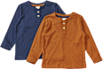 Langarmshirts, blau + braun, Gr. 116 ALANA
