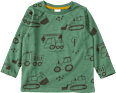 Langarmshirt mit Baustellenfahrzeug-Muster, grün, Gr. 104 ALANA