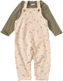 Set mit Langarmshirt & Latzhose, beige + grün, Gr. 62 ALANA