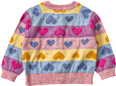 Strickjacke mit Herz-Muster, blau & rosa & gelb, Gr. 80 ALANA
