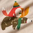 Langarmshirt mit Fuchs- und Bären-Motiv, beige, Gr. 74 ALANA