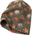 Mütze mit Tier-Muster, grün, Gr. 50/51 ALANA