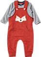 Set mit Latzhose mit Fuchs-Motiv & Langarmshirt, braun, Gr. 86 ALANA