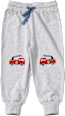 Jogginghose mit Feuerwehrauto-Applikationen, grau, Gr. 104 ALANA