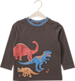 Langarmshirt Pro Climate mit Dino-Motiv, grau, Gr. 92 ALANA