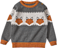Pullover aus Strick mit Fuchs-Muster, grau, Gr. 128 ALANA