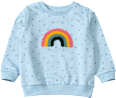 Sweatshirt mit Regenbogen-Applikation, blau, Gr. 110 ALANA