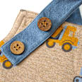 Latzhose mit Bagger-Muster, beige & blau, Gr. 80 ALANA