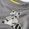 Sweatshirt mit Waschbär-Muster, grau, Gr. 104 ALANA