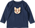 Langarmshirt mit Hund & Fuchs Klett-Patches zum Wechseln, blau, Gr. 92 ALANA