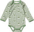 Body Langarm mit Fuchs-Muster, grün, Gr. 62/68 ALANA