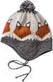 Mütze mit Bommel & Fuchs-Muster, grau, Gr. 46/47 ALANA