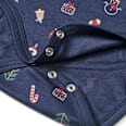 Body Langarm mit Weihnachts-Muster, blau, Gr. 74/80 ALANA