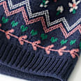 Mütze mit Bommel & Blumen-Muster, blau, Gr. 50/51 ALANA