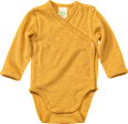 Wickelbody aus Bio-Wolle und Seide, gelb, Gr. 74/80 ALANA
