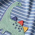 Body Langarm mit Dino-Applikation, blau, Gr. 74/80 ALANA