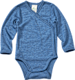 Wickelbody aus Bio-Wolle und Seide, blau, Gr. 74/80 ALANA