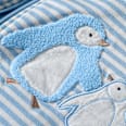 Schlafsack 3 TOG mit Pinguin-Applikation, blau, 70 cm ALANA