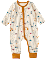 Schlafanzug mit Baustellen-Muster, beige, Gr. 74/80 ALANA