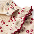 Body Langarm mit Ripp-Struktur & floralem Muster, beige, Gr. 98/104 ALANA
