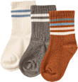 Socken mit Ripp-Struktur, weiß + braun, Gr. 27/28 ALANA