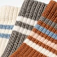 Socken mit Ripp-Struktur, weiß + braun, Gr. 27/28 ALANA