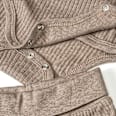 Set mit Wickelbody & Hose mit Ripp-Struktur, beige, Gr. 50/56 ALANA