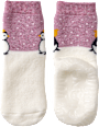 Stoppersocken mit Pinguin-Motiv, beige & rosa, Gr. 21/22 ALANA