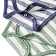 Bodys Langarm mit Ringel-Muster, grün + blau, Gr. 98/104 ALANA