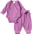 Set mit Wickelbody & Hose mit Ripp-Struktur, lila, Gr. 50/56 ALANA