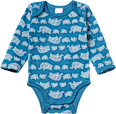 Langarmbody mit Elefanten-Muster, blau, Gr. 86/92 ALANA