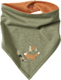 Halstuch zum Wenden mit Fuchs-Motiv, grün & orange ALANA