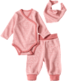 Erstlingsset mit Wickelbody, Hose & Halstuch, rosa, Gr. 50/56 ALANA